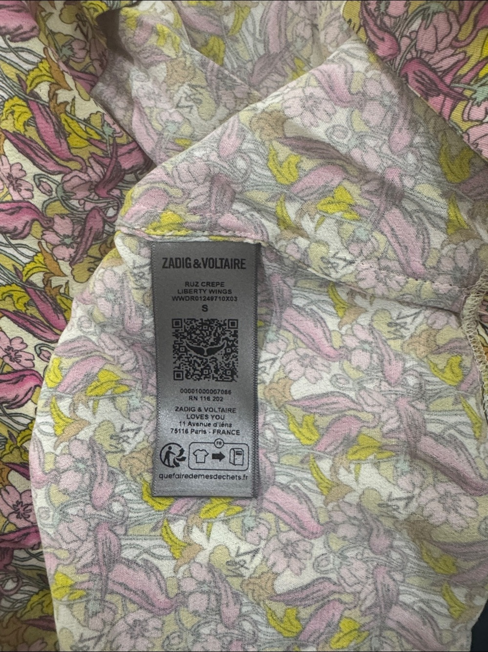 Zadig & Voltaire Floral Sheer Blouse in Pink, Yellow, White - Picture 4 of 4